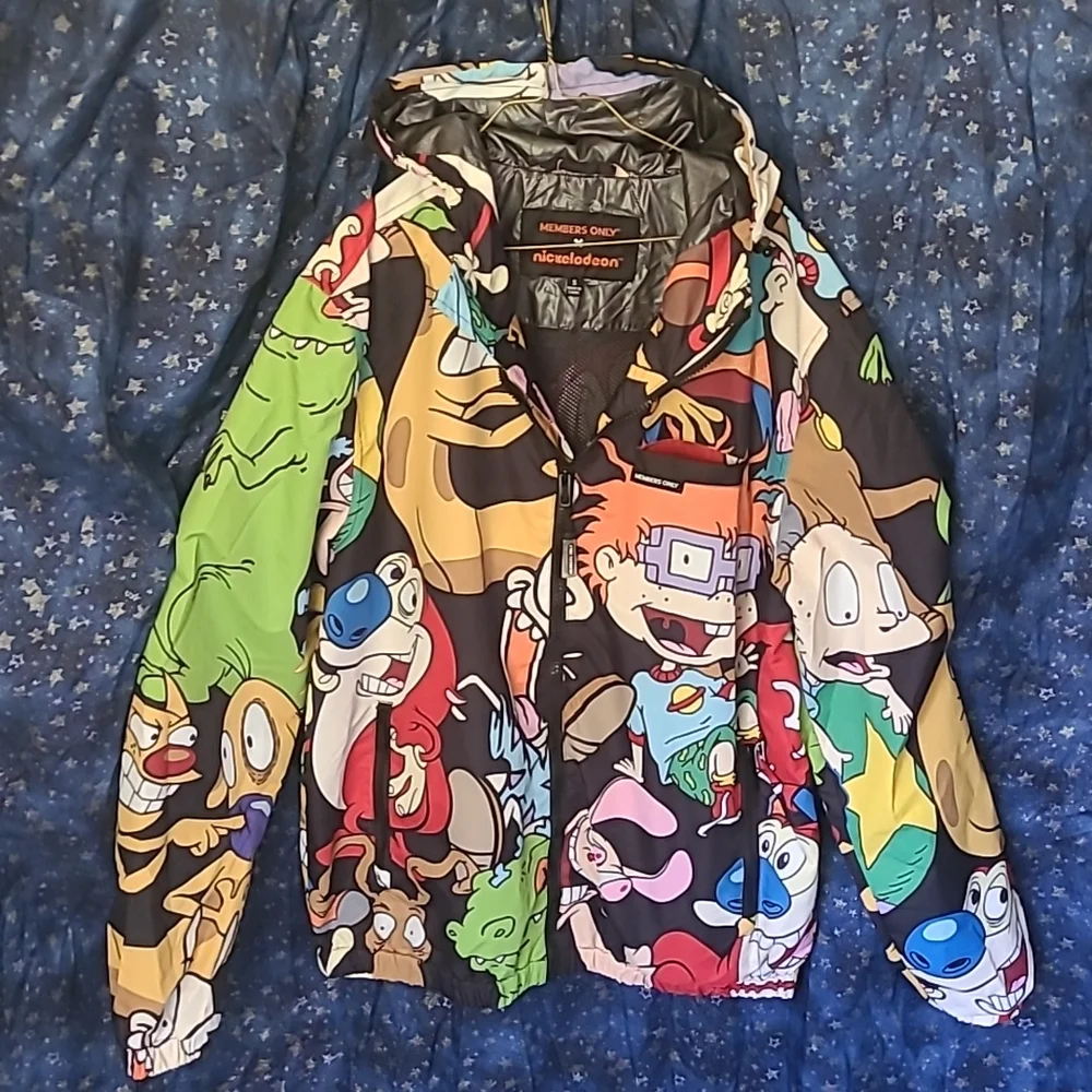 Members Only x Nickelodeon [+ Dolls Kill] Unisex 90s Cartoons Windbreaker Jacket - Picture 6 of 17